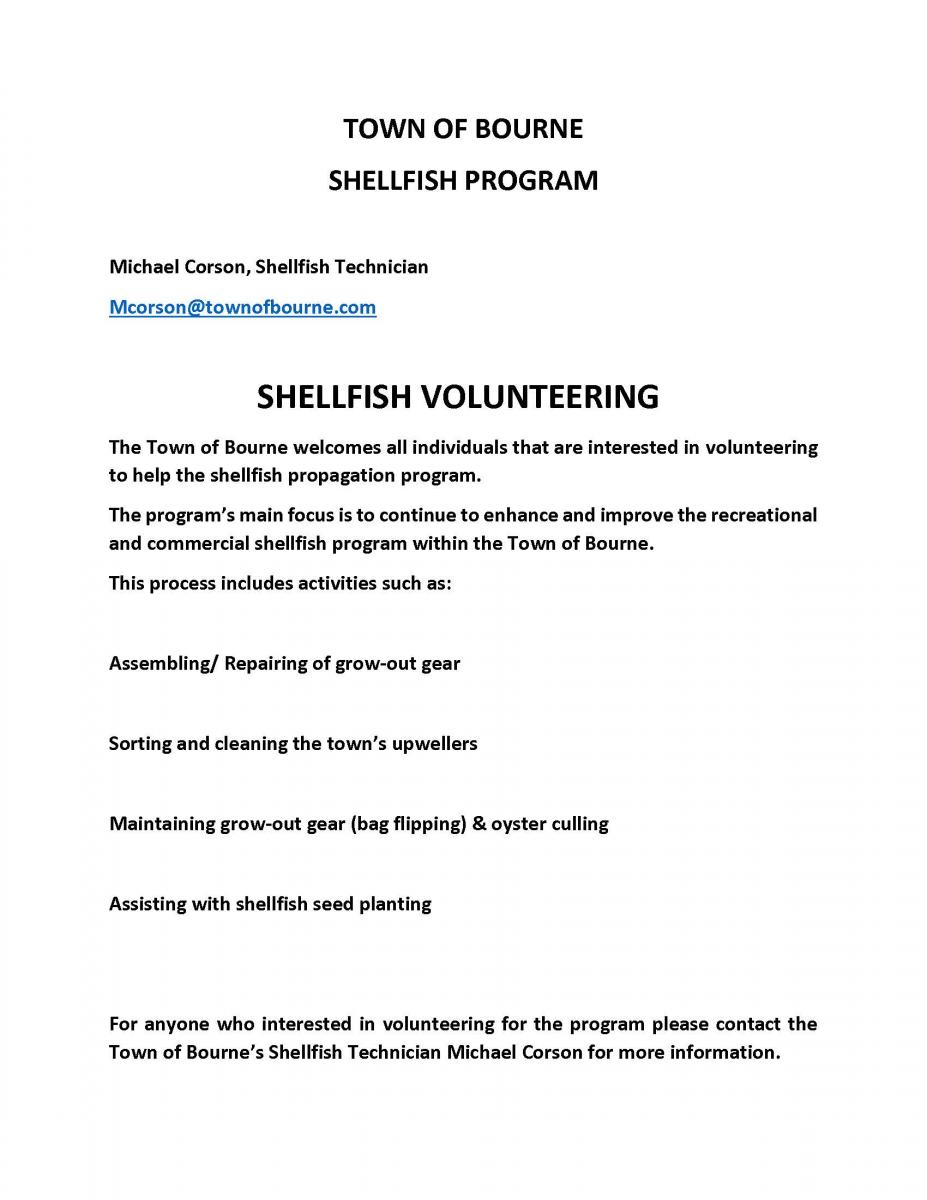Shellfish Volunteer Program