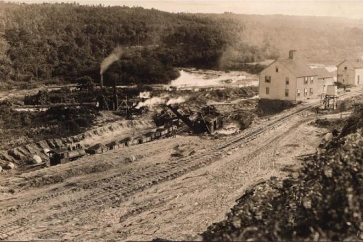Start Digging! - Excavation of the Monument River at the Collins Farm House - August 15, 1912. The Canal had originally been envisioned by Pilgrim Miles Standish, and was even looked into by President George Washington; but attempts in earnest did not begin until 1909, with large rocks & extreme Winter storms slowing things down dramatically.